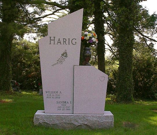 contemporary headstone marker